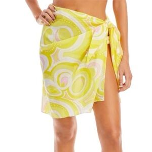 NWT AQUA Pink Swirl Swim Sarong Coverup Wrap Size One Size